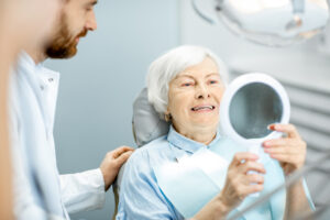 elderly woman enjoying her smile in the dental off 2023 11 27 04 59 22 utc