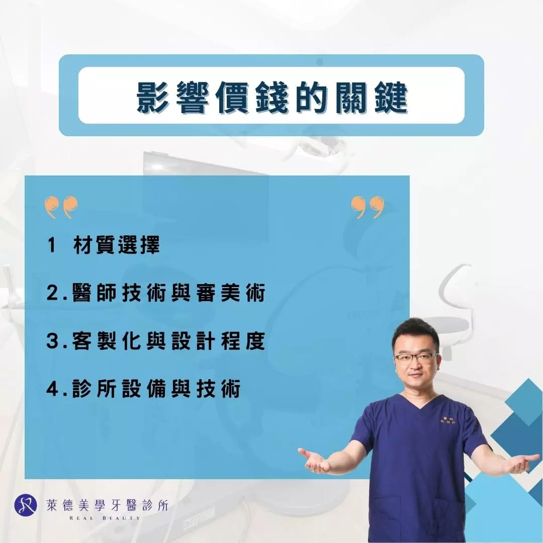 影響全瓷冠貼片價錢的關鍵