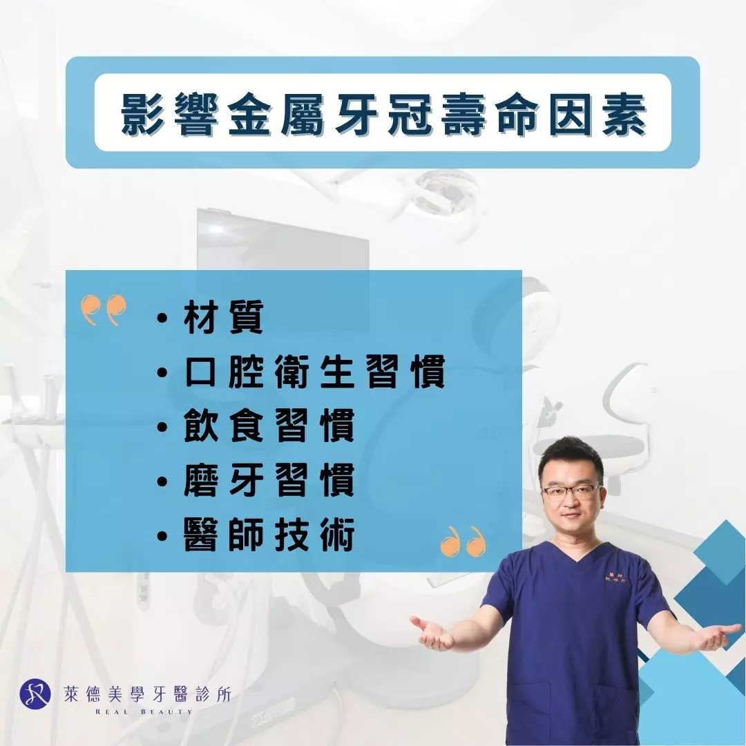 影響金屬牙冠壽命因素